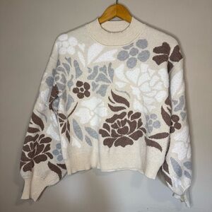 Floral Patterned Sweater Warm, Soft and Cozy LARGE